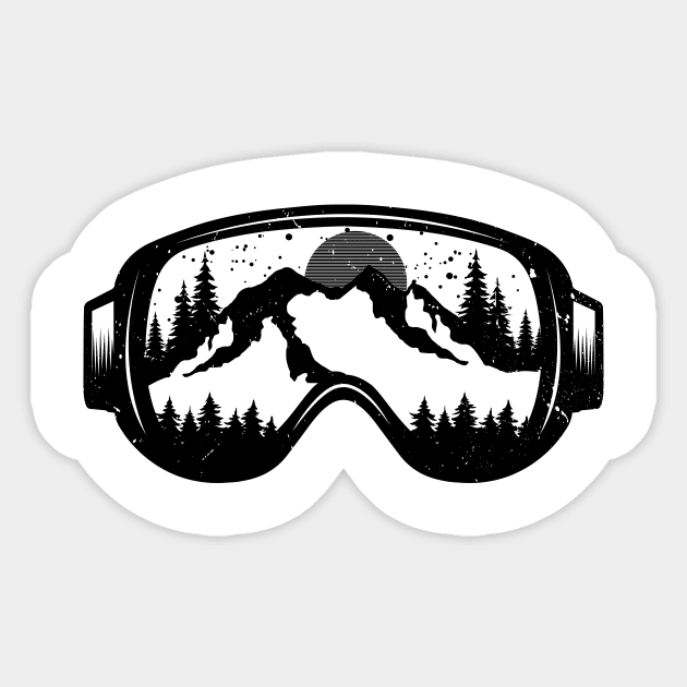 Mountain Snow Skiing Winter Vacation Sticker by Wakzs3Arts